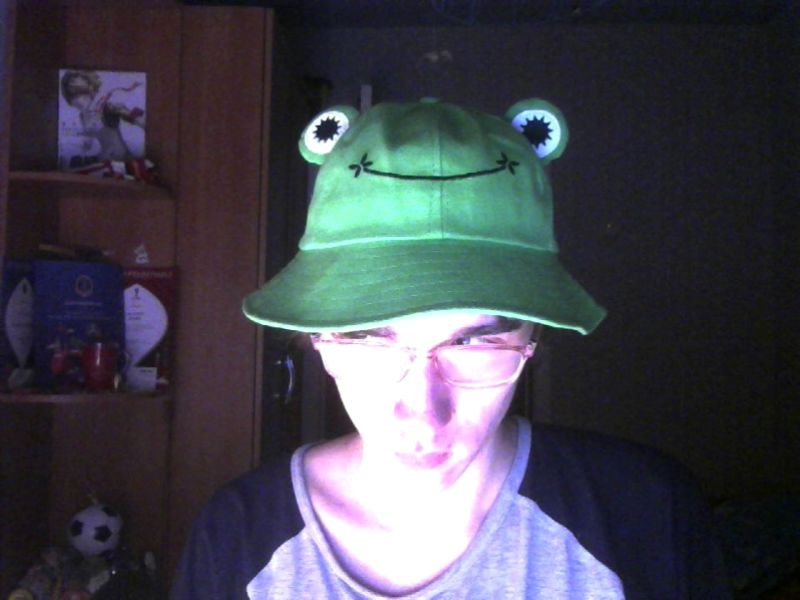 me with the frog hat